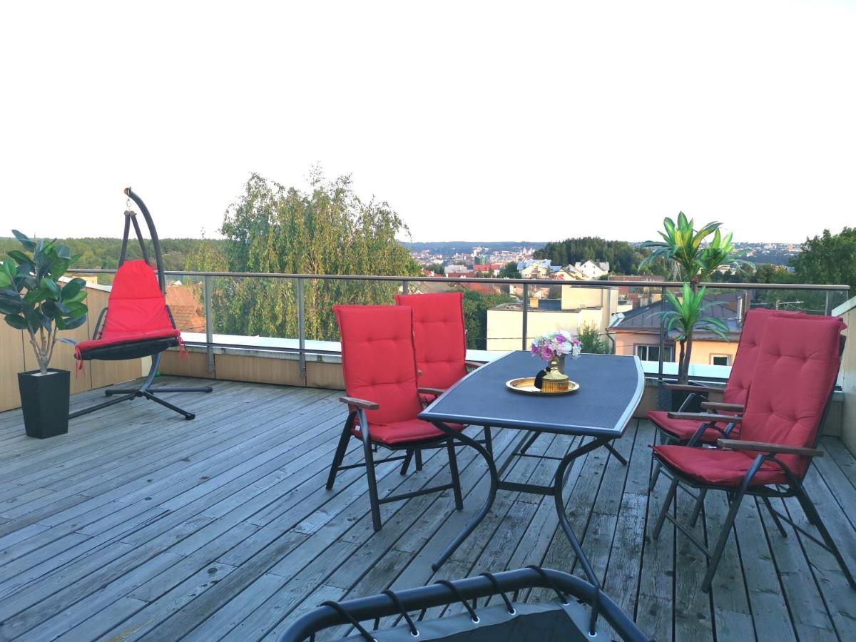 Luxury Penthouse With Large Terrace & Panoramic Old Town View Apartman VNO Kültér fotó